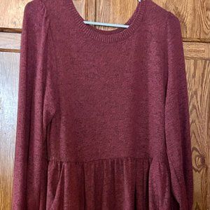 TORRID Baby Doll Dress / Size 14/16 / Zinfandel Red